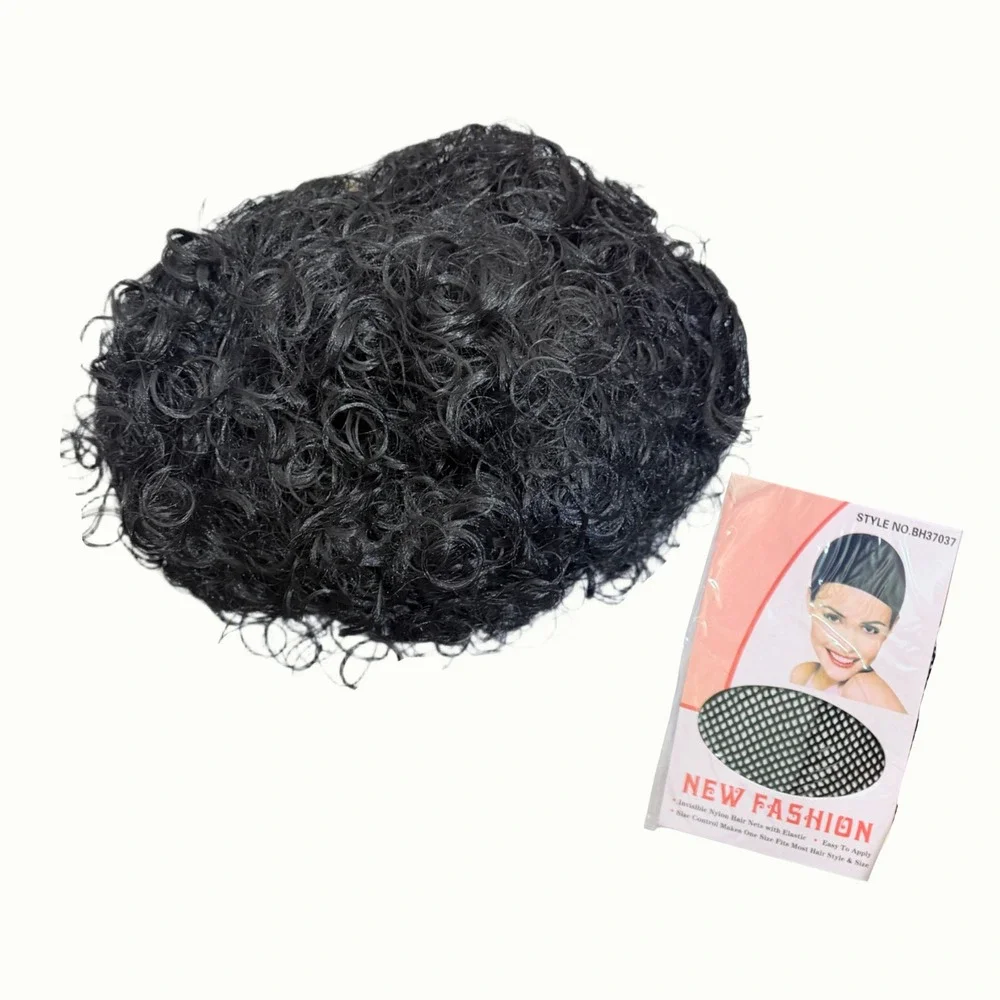 NWT Karlery Men's 70s 80s Long Curly Black Wig Afro Punk Rock Halloween